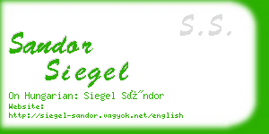 sandor siegel business card